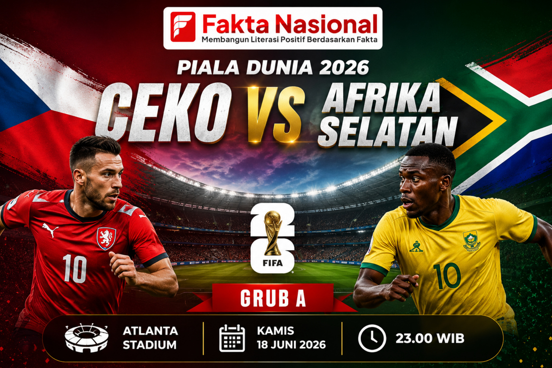 Prediksi Ceko vs Afrika Selatan Piala Dunia 2026: H2H, Susunan Pemain, Skor Akhir dan Link Live Streaming