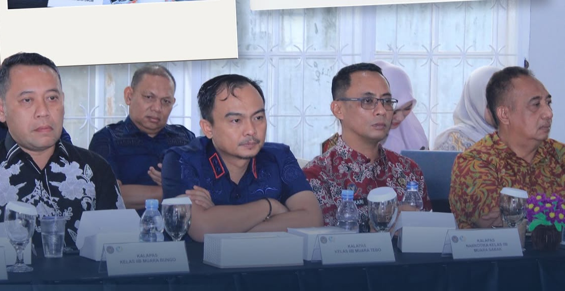 Lembaga Pemasyarakatan (Lapas) Kelas IIB Muara Tebo, saat mengikuti rakernis pemasyarakatan dalam dalam rangka memperkuat tata kelola pelayanan publik. (FAKTANASIONAL/HO)