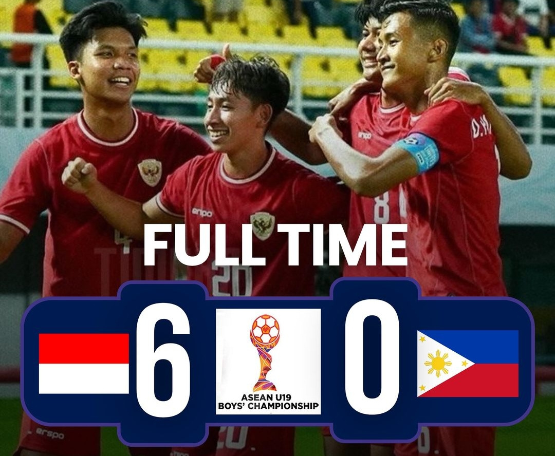 Menang Telak dari Filipina, Timnas Indonesia U-19 Puncaki Grup A
