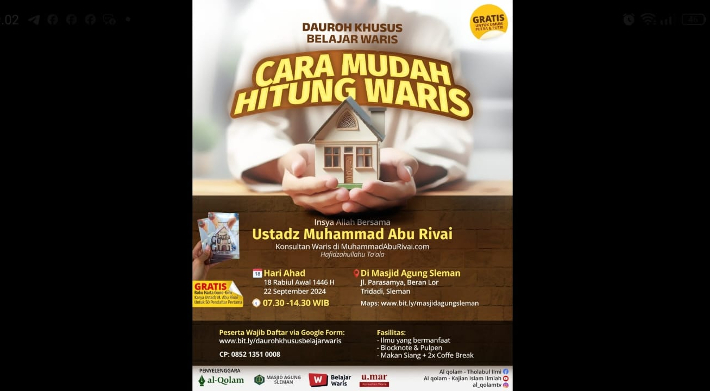 Cegah Sengketa Waris, Yuk Ikuti Edukasi Fiqih Waris Gratis Hingga Berbayar yang Digelar September Ini