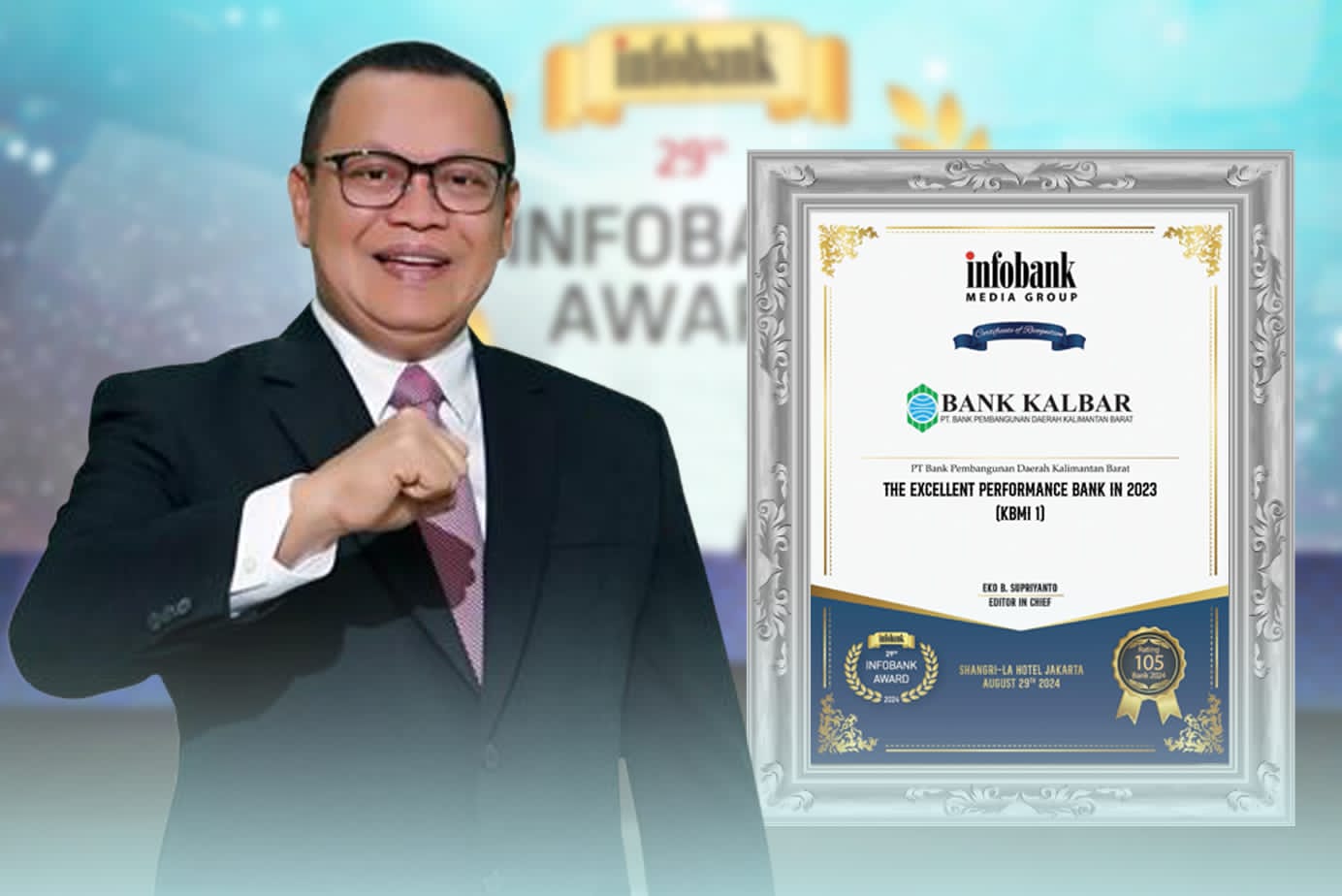 Bank Kalbar Gondol Dua Penghargaan dari Infobank Media Grup