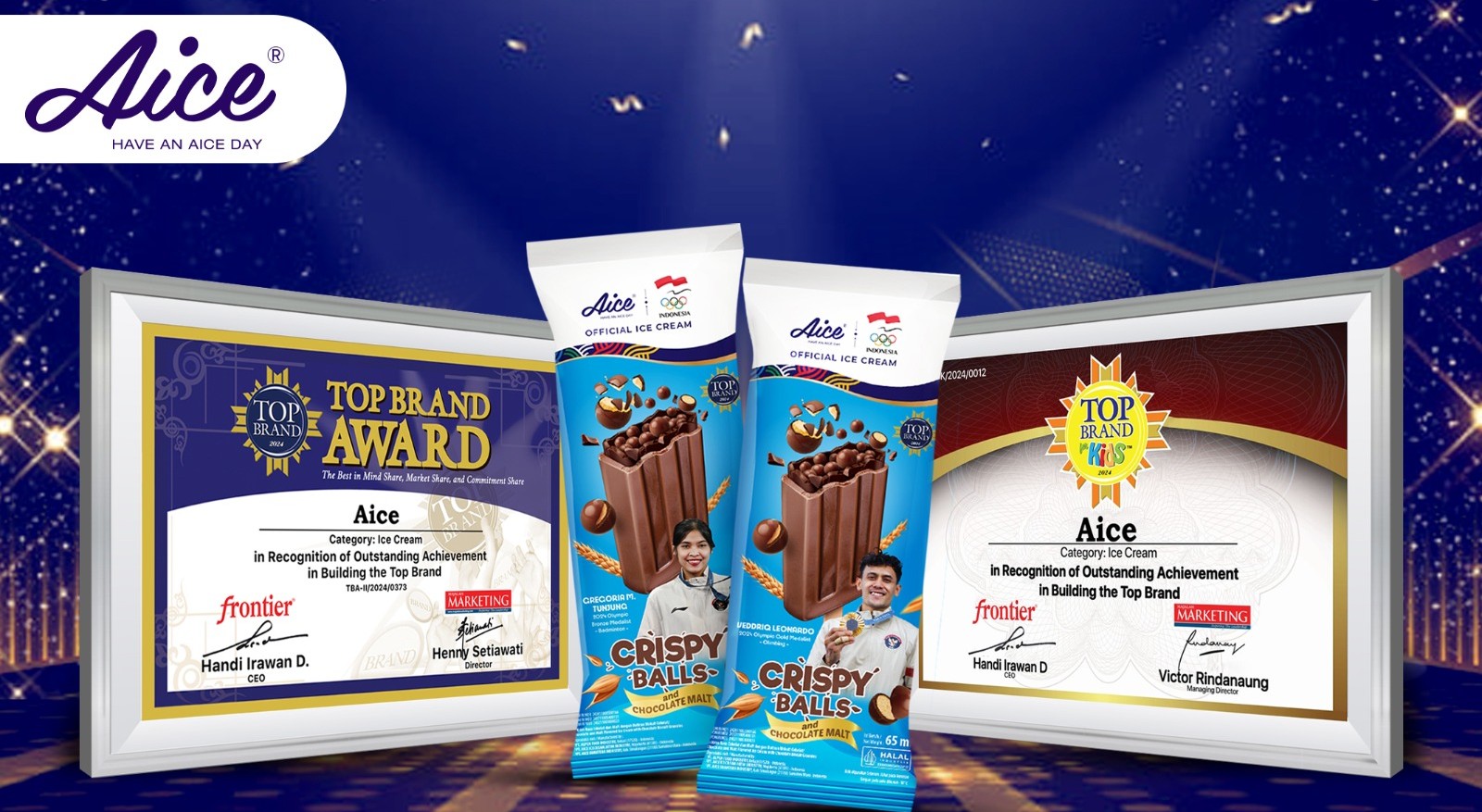 Kokohkan Posisi Sebagai Pemimpin Industri Es Krim Indonesia, Aice Raih Top Brand Award ke Enam Kalinya
