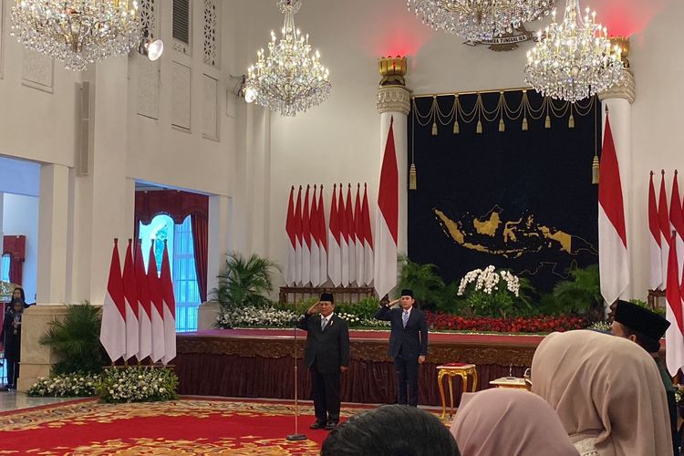 Presiden Prabowo Subianto Saksikan Pengucapan Sumpah Sunarto sebagai Ketua MA