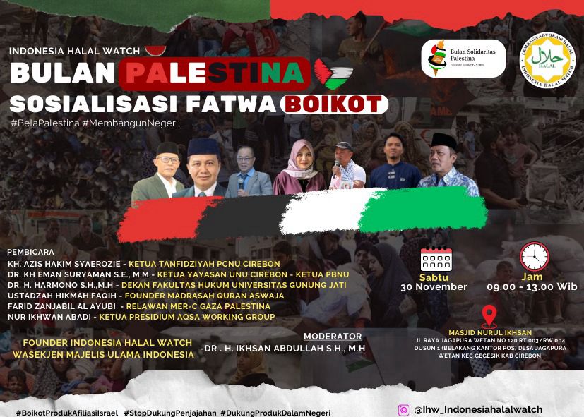 IHW Ramaikan Bulan Solidaritas Palestina dengan Sosialisasi Fatwa Boikot Produk Israel di Cirebon