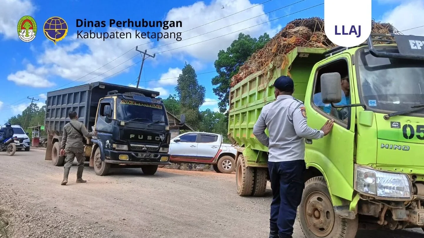 Amankan Perbaikan Jalan, Dishub Ketapang Perketat Pengawasan Muatan di Ruas Pelang