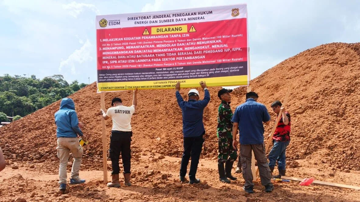 Tim Gakkum ESDM dan Satgas PKH Halilintar kembali menyegel Perusahaan Bauksit Milik AS, yaitu PT QSS