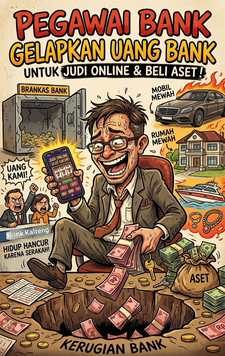 Oknum Karyawan Bobol Bank Kalteng Rp16,4 Miliar Untuk Judi Online dan Beli Aset