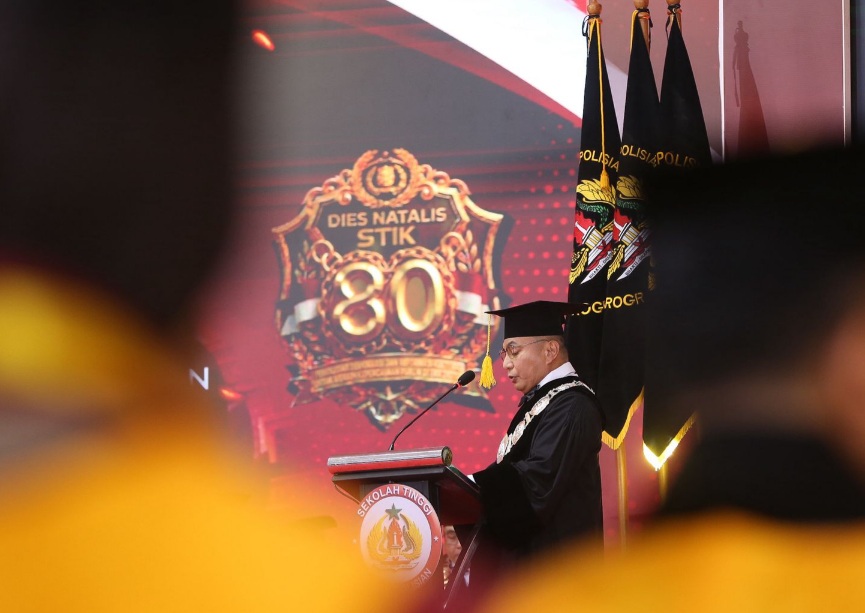 Kapolda Riau Gaungkan Polisi sebagai Penjaga Peradaban saat Orasi ilmiah Dies Natalis ke-80 STIK Polri