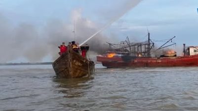 Kapal Penangkap Ikan Terbakar di Sambas Rugikan Pemilik Hingga Ratusan Juta Rupiah