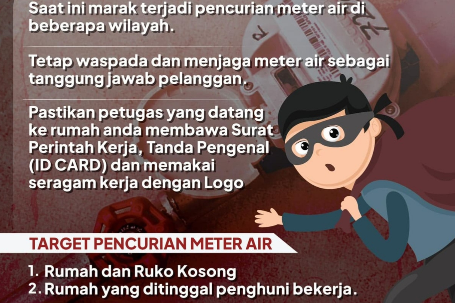 Waspada! Maling Meteran Air Incar Rumah Kosong di Bandung, Ini Imbauan Tirtawening