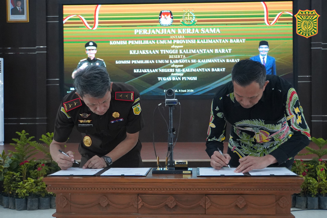 KPU dan Kejaksaan Kalbar Resmi Teken Kesepakatan Jaga Pemilu Bersih dan Berintegritas