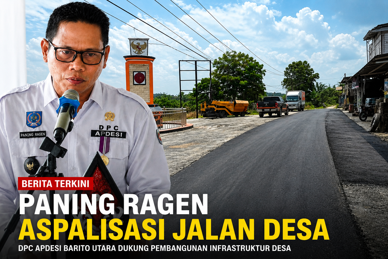 Dukung Program Pembangunan Bupati H Shalahudin, Kades Bukit Sawit Paning Ragen. Fokus Aspalisasi Jalan Desa Dilaksanakan Setiap Tahun Selama Jabatannya