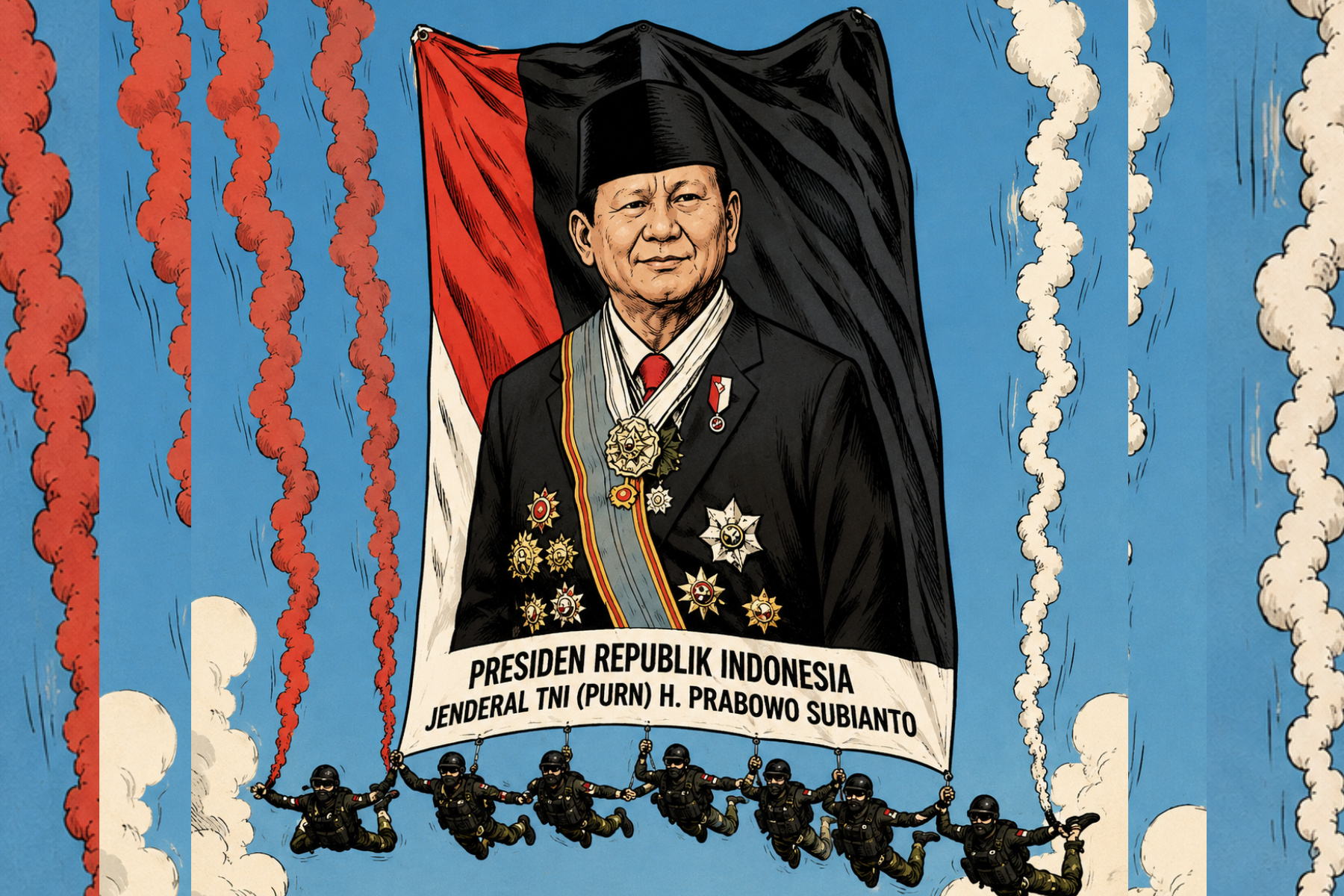 Foto Prabowo Terbang di Langit HUT RI ke-81, Netizen: Cukup Satu Periode