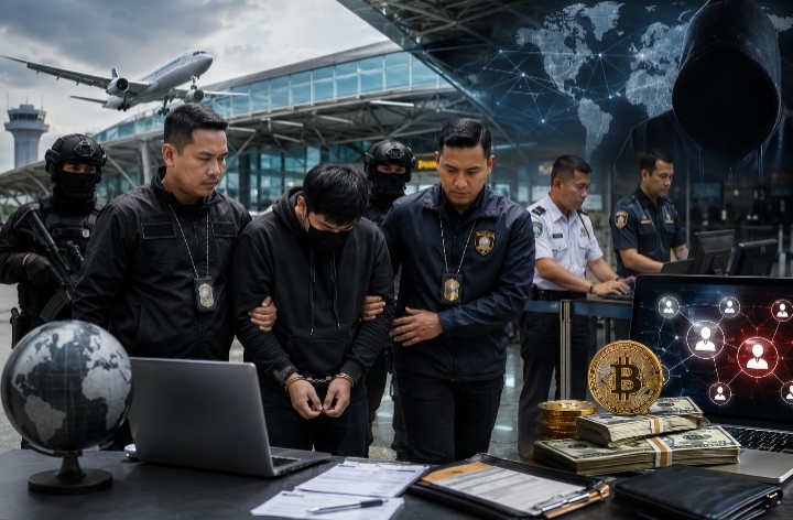 Buron Interpol Kasus Penipuan Online dan TPPU Ditangkap di Bandara Soetta, Polri Bongkar Jaringan Lintas Negara
