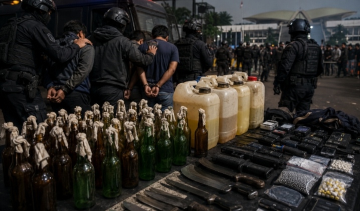 65 Orang Ditangkap Jelang Demo 27 Agustus, Polisi Sita Sajam hingga 201 Botol Molotov