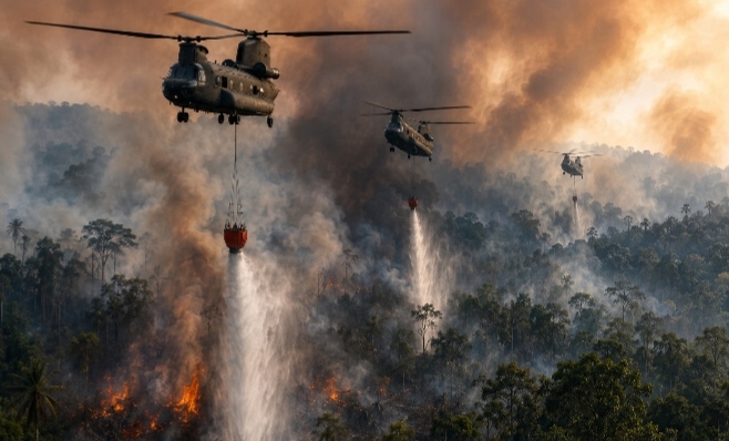Saat Pemerintah Sibuk Diskusi Nambah Anggaran Karhutla, Jepang Kerahkan 3 Helikopter ke Kalimantan