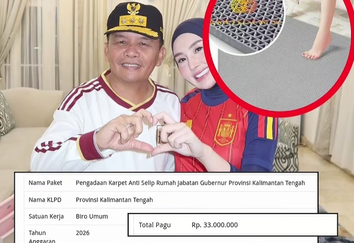 Karpet Rp33 Juta di Rujab Gubernur Kalteng Disorot Karena Rakyat Masih Menjerit