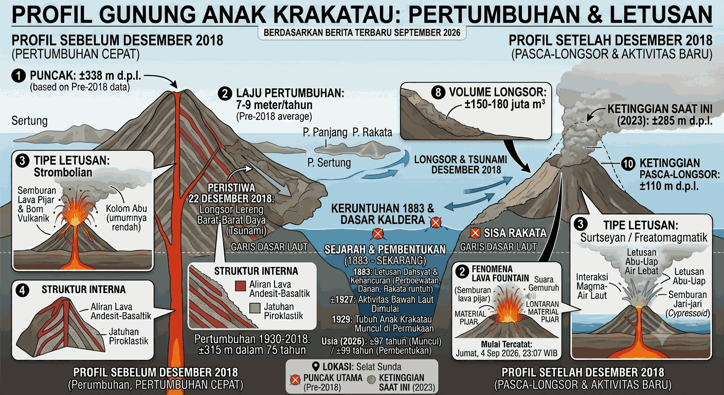 Anak Krakatau Meletus Lagi Hari Ini