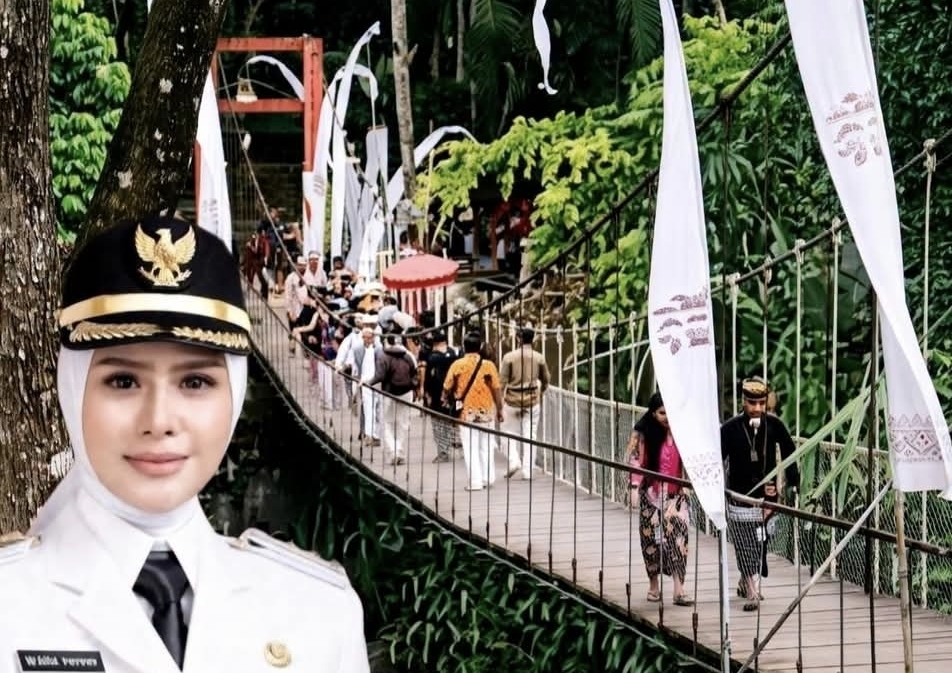 Bupati Pangandaran Nyaris Nyemplung ke Sungai saat Resmikan Jembatan Gantung!!!