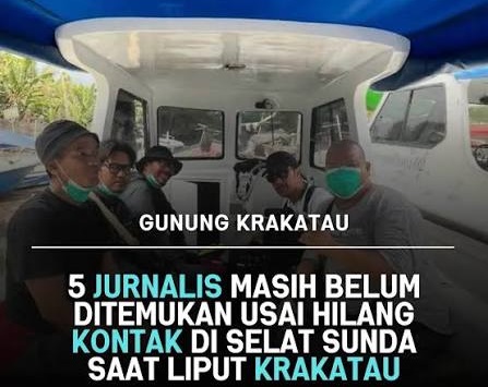 Hari ke-4 Pencarian 5 Wartawan Hilang di Anak Krakatau, SAR Kerahkan 300 Personil