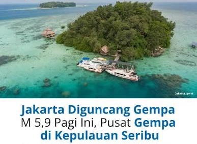 Gempa 5,9 Magnitudo di Pulau Seribu Kedalaman 376 Km
