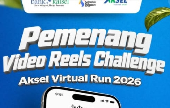 Bank Kalsel Umumkan 10 Pemenang Video Reels Challenge Aksel Virtual RUN 2026 Reforestasi