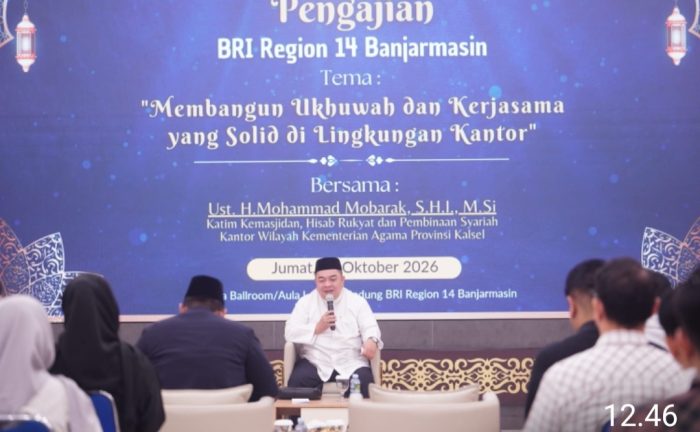 BRI Region 14 Banjarmasin Gelar Pengajian Rutin, Perkuat Ukhuwah dan Kerjasama Insan BRILiaN