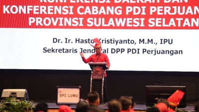 Konferda PDIP Sulsel, Hasto: Tolak Politik Transaksional, Bangun Ekonomi Kerakyatan untuk Generasi Muda