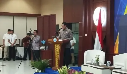 "Kepala BNN RI Komjen Pol. Suyudi Ario Seto dalam pidato sambutan acara FGD di Gedung BNN RI."