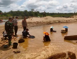 Forkompimcam Bika Tertibkan Tambang Emas Ilegal di Sungai Kapuas, 20 Mesin Pompa Ditemukan