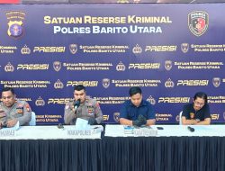 Penyidik Polres Barito Utara, Rilis Kasus Pembunuhan di Muara Teweh, Empat Tersangka Diamankan