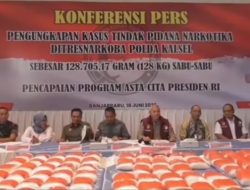 Sabu 128,7 Kilogram Gagal Beredar: Polda Kalsel Bongkar Sindikat Internasional Bernilai Ratusan Miliar