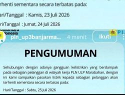 PLN Tak Bisa Komitmen? Pemadaman Listrik Bergilir Masih Terjadi di Wilayah Banjarmasin