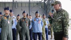 Menhan Sjafrie Sjamsoeddin Tinjau Kesiapan Skadron Udara 12 Lanud Roesmin Nurjadin Pekanbaru
