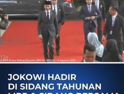 Hadiri Sidang Tahunan MPR RI dan Sidang Bersama DPR RI dan DPD RI Tahun 2026, Jokowi dengan Setelan Jas Berwarna Biru Tua