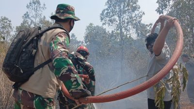 Tim gabungan melakukan pemadaman kebakaran hutan dan lahan (Karhutla) yang melanda kawasan Taman Nasional Way Kambas (TNWK), Lampung Timur, Lampung. (FAKTANASIONAL/HO).
