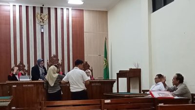 Sidang lanjutan proses gugatan perdata sengketa tanah di Pengadilan Negeri Tanjungkarang, Bandarlampung, Lampung. (FAKTANASIONAL/ADAM).